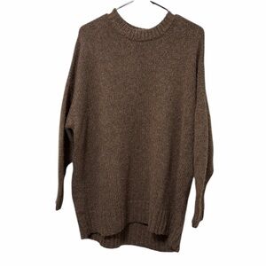 Jenni Kayne Alpaca Cocoon Crewneck Sweater in Cocoa Size L